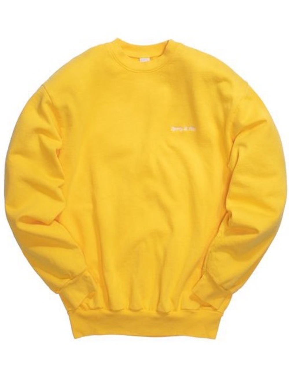 Sporty & Rich Embroidered Yellow Crewneck Sweater